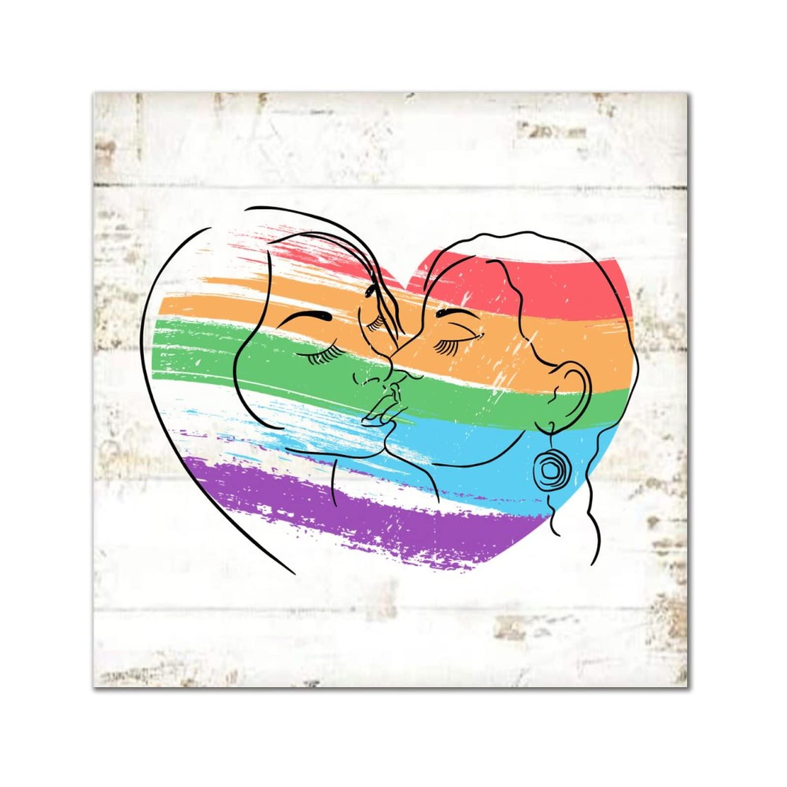 Amazon.com: DecStic Pride Rainbow Wooden Sign Lesbian Women